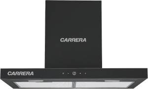 CARRERA 60cm T-Type Kitchen Hood – 290W Motor, 800 m³/h Air Flow, Stainless Steel & Black Glass, 3 Speeds, LED Lights, Touch Control, Washable Filters