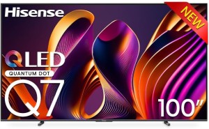 Hisense 100 Inch 4K 144Hz QLED VIDAA Dolby Atmos HDR VRR PRO-Full Array Local Dimming,Dolby Vision ,Freesync, Subwoofer,Youtube Netflix Disney+ Shahid Q7N 2 Years Warranty