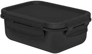 Ou Bicolor Mini Hermetic Lunch Box, 380 Ml Capacity, Black