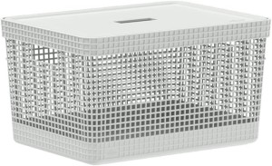Ou Grid Basket With Lid, 20 Liter Capacity, Ocean White