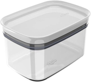 Ou, Ob500Bcf, Rectangular Small Airtight Pot With Lid 650 Ml Kitchen Grocery Holder, Color White, Polystyrene Silicone