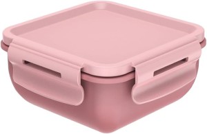 Ou Hermetic Square Lunch Box Bicolor Pink Rose