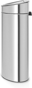 Brabantia Touch Bin New, 40 litre, Plastic Inner Bucket - Matt Steel Fingerprint Proof