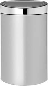 Brabantia Touch Bin New, 40 litre, Plastic Inner Bucket - Metallic Grey
