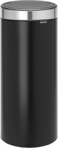 Brabantia Touch Bin New, 30L, Plastic Inner Bucket - Matt Black