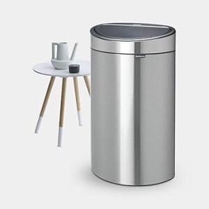 Brabantia Touch Bin New, 40 litre, Plastic Inner Bucket - Matt Steel