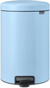 Brabantia NewIcon Pedal Bin, 20 litre, Soft Closing, Plastic Inner Bucket - Dreamy Blue