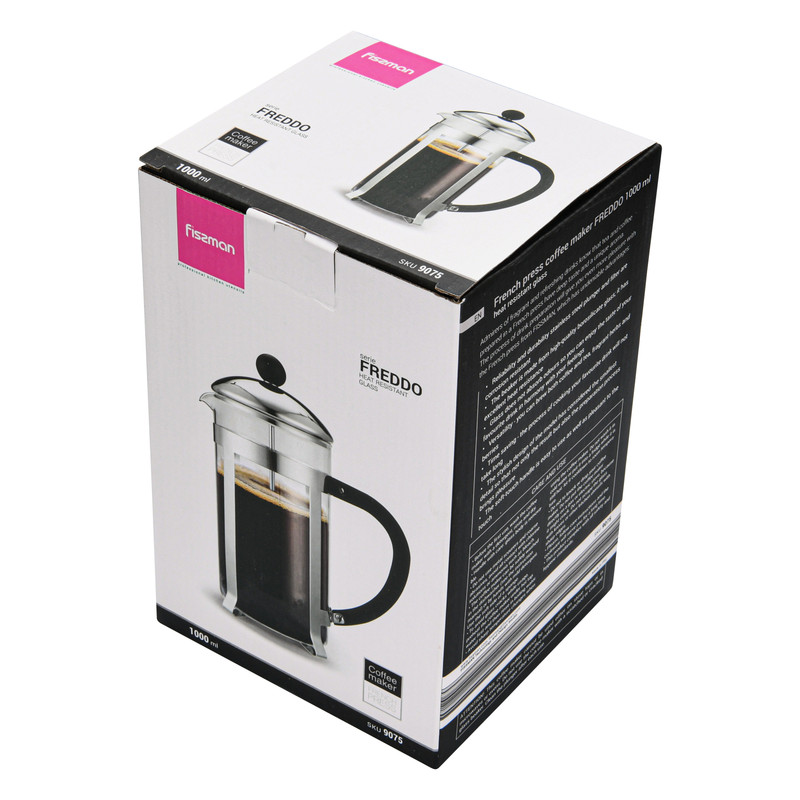 Fissman French Press Coffee Maker Freddo 1000ml (Borosilicate Glass)