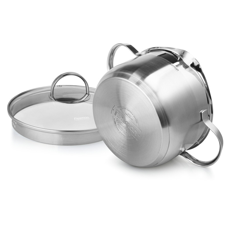 Fissman  Saucepot With Glass Lid 14x6.0cm/0.9LTR (Stainless Steel)