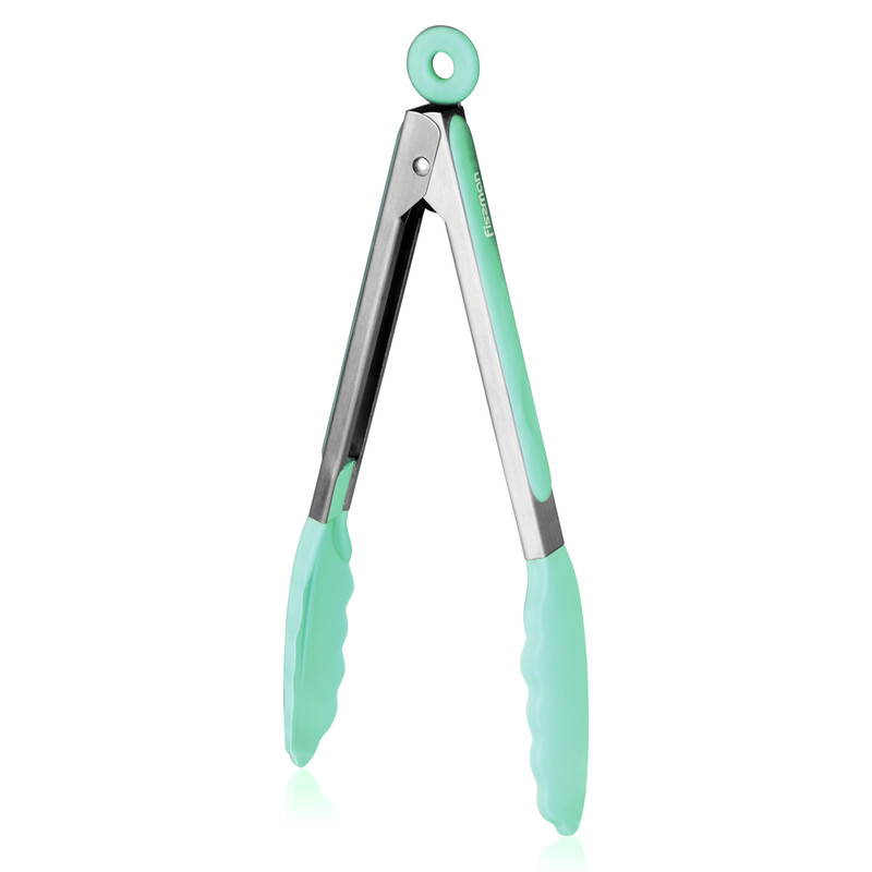 Fissman Kitchen Tongs With Handle Mint Green/Grey 23cm