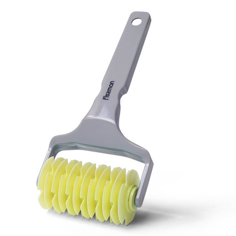 Fissman Plastic Lattice Roller with Comfortable Grip Yellow 9.7cm