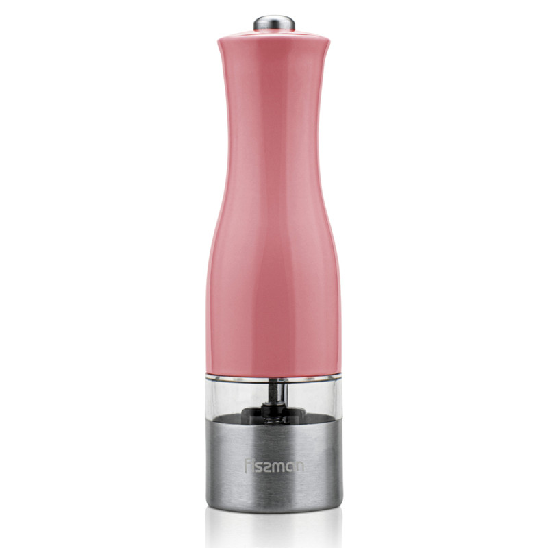 Fissman Salt And Pepper Grinder 20cm Electric With Light Pink