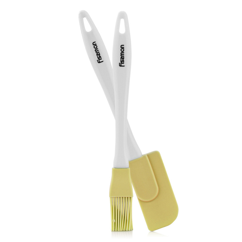 Fissman 2-Piece Brush And Spatula Set Yellow/White 22cm