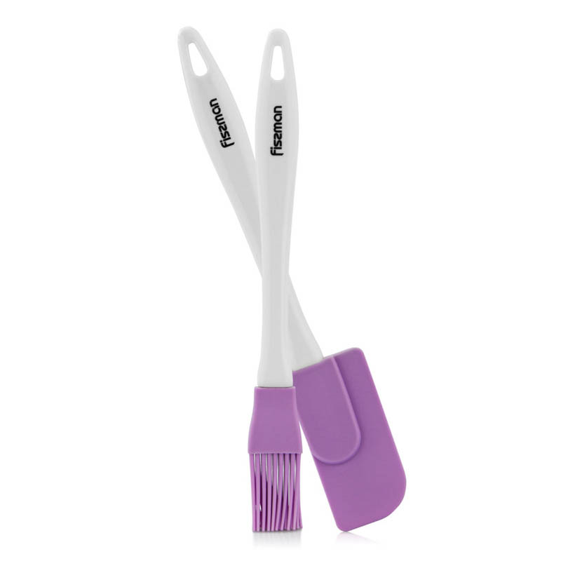Fissman Pack of 2 Brush And Spatula Purple 21 x 2.2 cm; 22 x 3.5cm