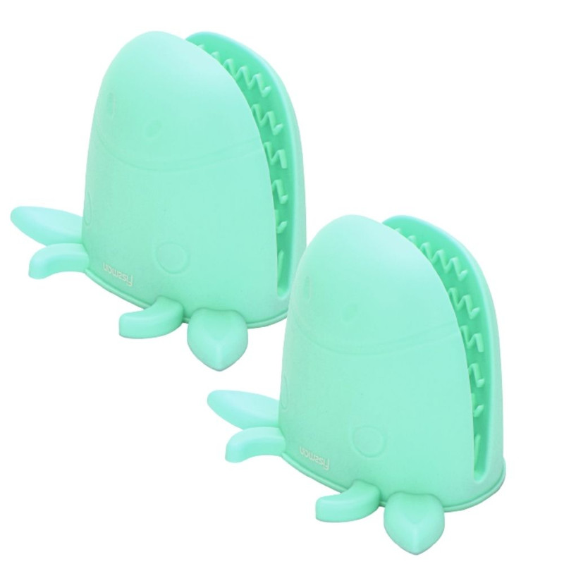 Fissman 2-Piece Pot Holder Cow-Shaped Oven Mitt Mint Green 15x10.5x10.5cm