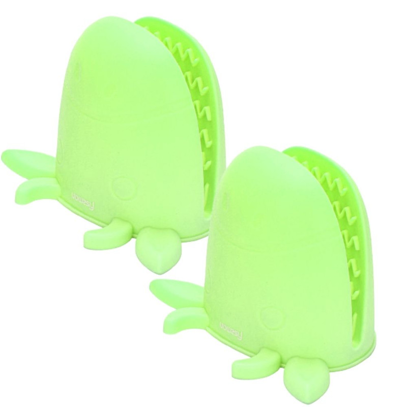 Fissman 2-Piece Pot Holder Cow-Shaped Oven Mitt Green 15x10.5x10.5cm