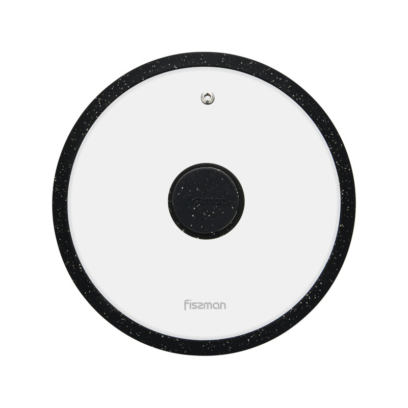 Fissman Lid Arcades 24cm With Black Marble Silicone Rim (Glass)