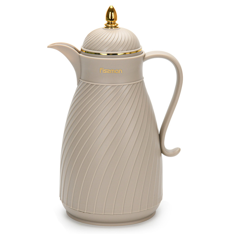 Fissman Vacuum Insulated Jug 1000ml Brown (Plastic Case With Glass Liner)