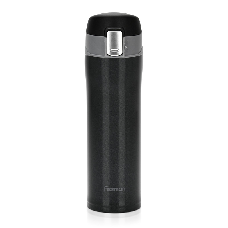 Fissman Double Wall Vacuum Travel Mug 450ml Black (Stainless Steel)