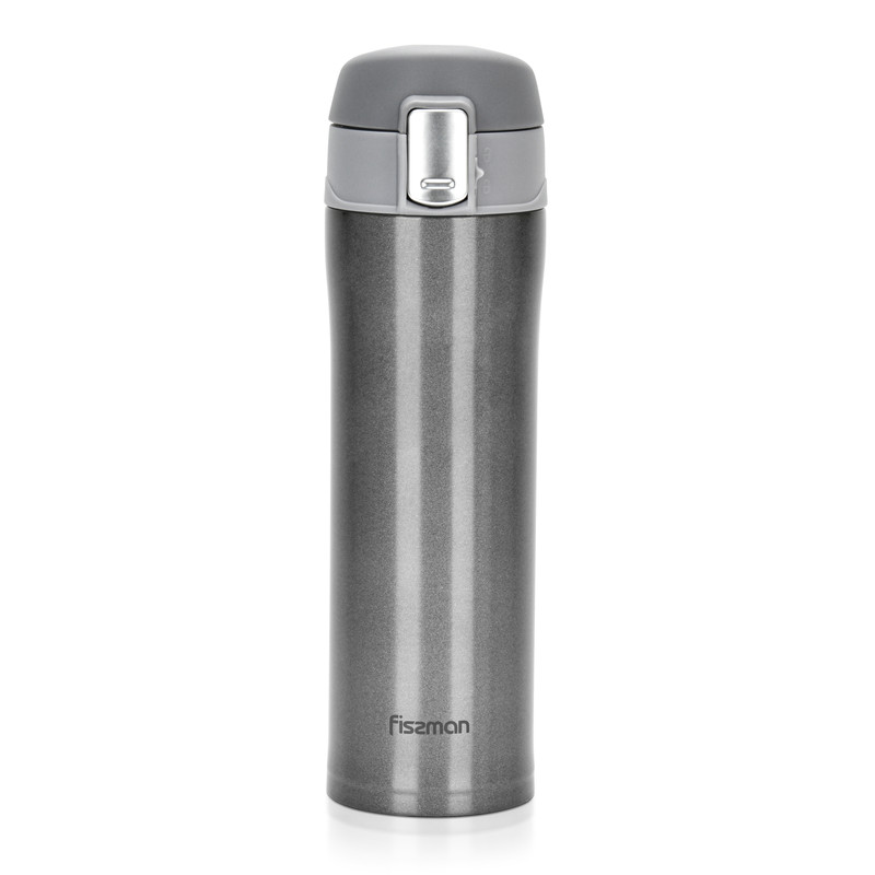 Fissman Double Wall Vacuum Travel Mug 450ml Grey (Stainless Steel)