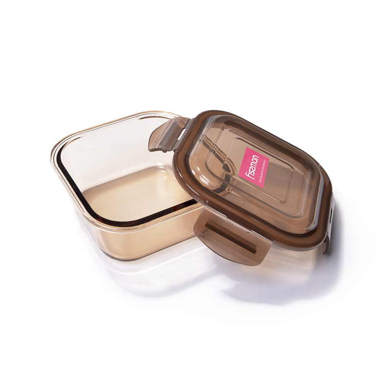 Fissman Container With Pp Lid 13x13x5cm/520ml (Borosilicate Glass)
