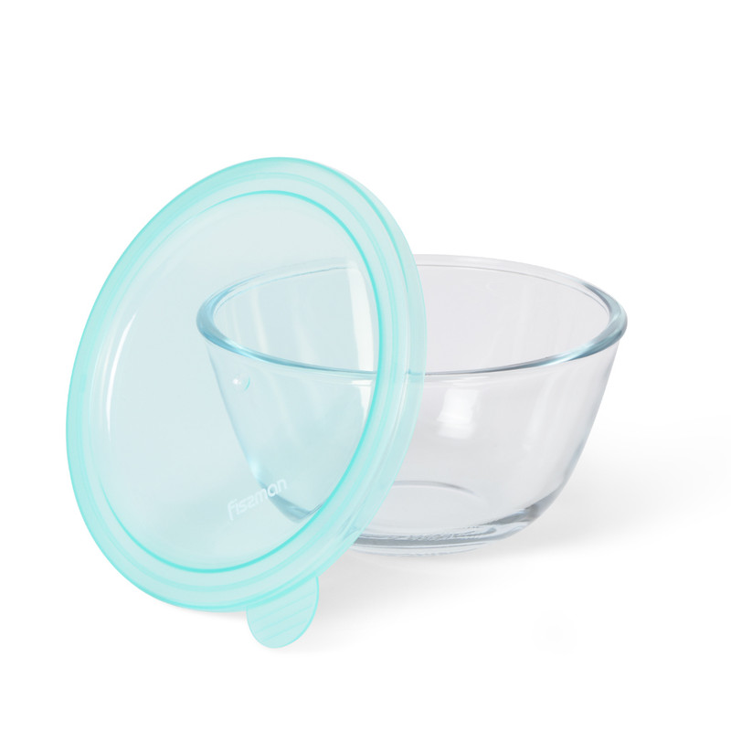 Fissman Bowl With Pp Lid 15x8cm/0.8LTR (Borosilicate Glass)
