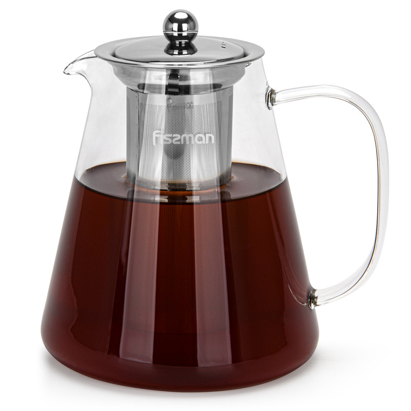 Fissman Tea Pot 1300ml With Stainless Steel Filter (Borosilicate Glass)
