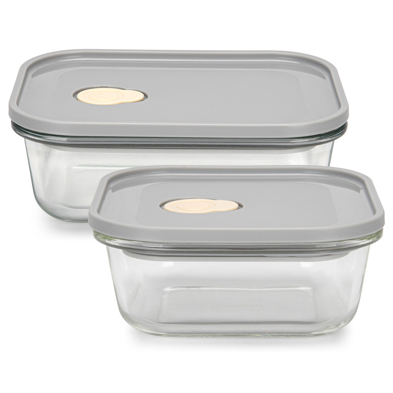 Fissman 2 Pcs. Containers Set With Pp Lid (Glass)