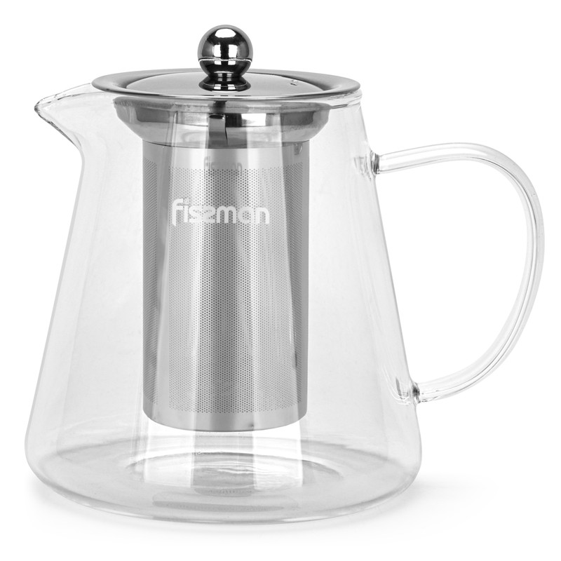 Fissman Tea Pot 950ml With Stainless Steel Filter (Borosilicate Glass)