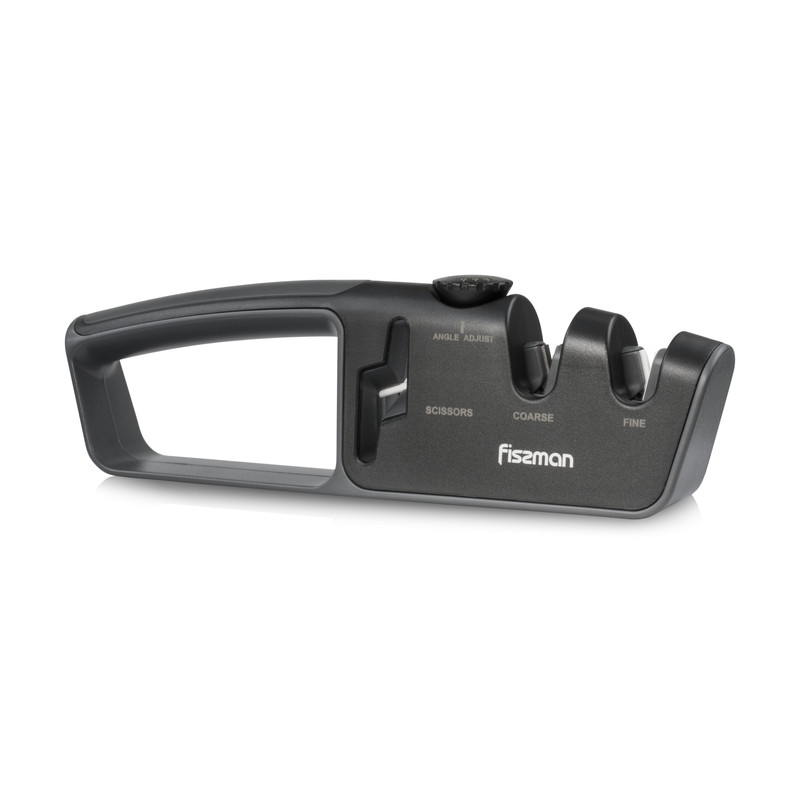 Fissman 2 Step Knife And Scissors Sharpener 26x4x8cm Black (Carbide Ceramic)