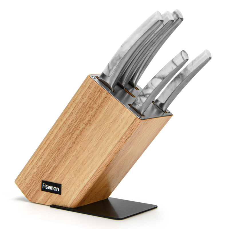 Fissman 6 Pc Knife Set With Wooden Block (3cr14 Steel)