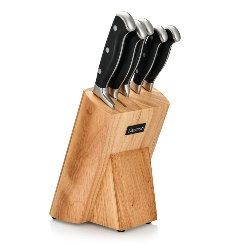 Fissman 6 Pc Knife Set Tokachi With Wooden Block (3cr13 Steel)