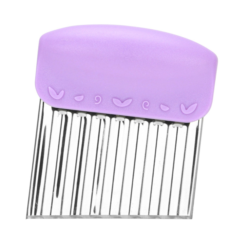 Fissman Stainless Steel Potato Carrot Chip Wavy Crinkle Purple 9cm