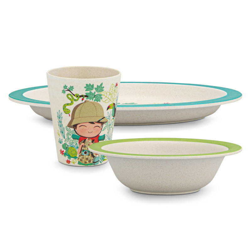 Fissman Dinner Set Boy 3 Pcs (Bamboo Fibre)