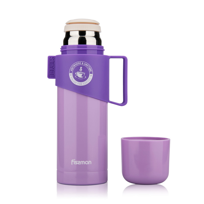Fissman Double Wall Vacuum Bottle 350ml. Lilac (Stainless Steel)