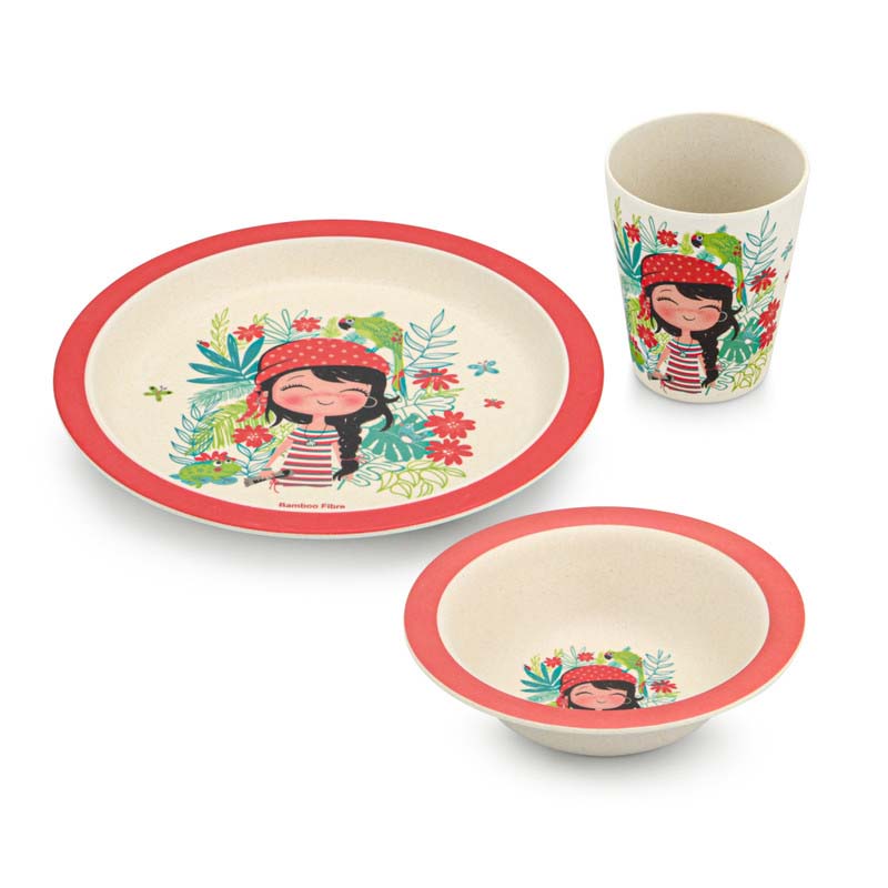 Fissman Dinner Set Girl 3 Pcs (Bamboo Fibre)