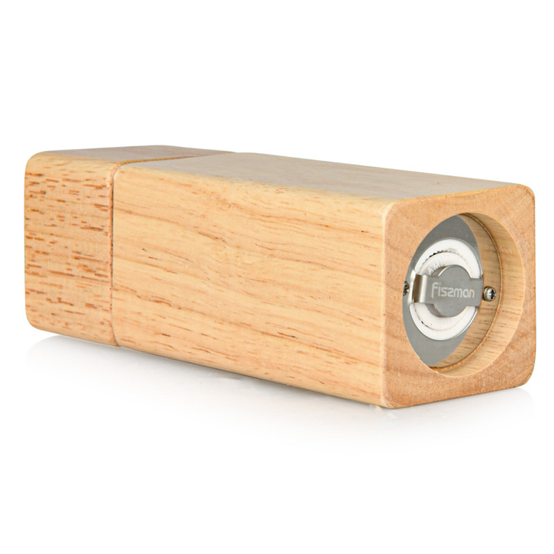 Fissman Salt & Pepper Mill 16x5cm (Rubber Wood Body With Ceramic Grinder)