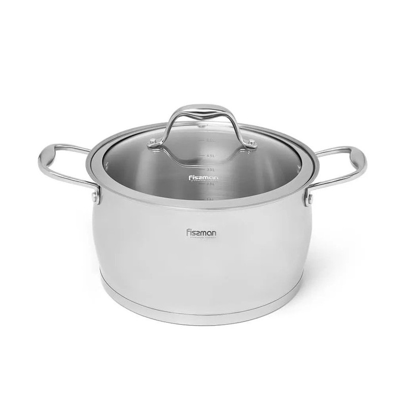 Fissman  Casserole With Glass Lid 20x12cm/4.0LTR (Stainless Steel)