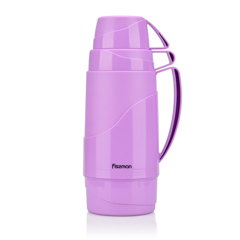 Fissman Vacuum Bottle 1000ml Purple (Plastic Frame With Glass Liner)