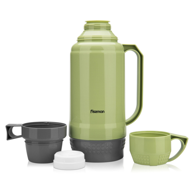 Fissman Vacuum Bottle 1800ml. Green (Plastic Frame With Glass Liner)
