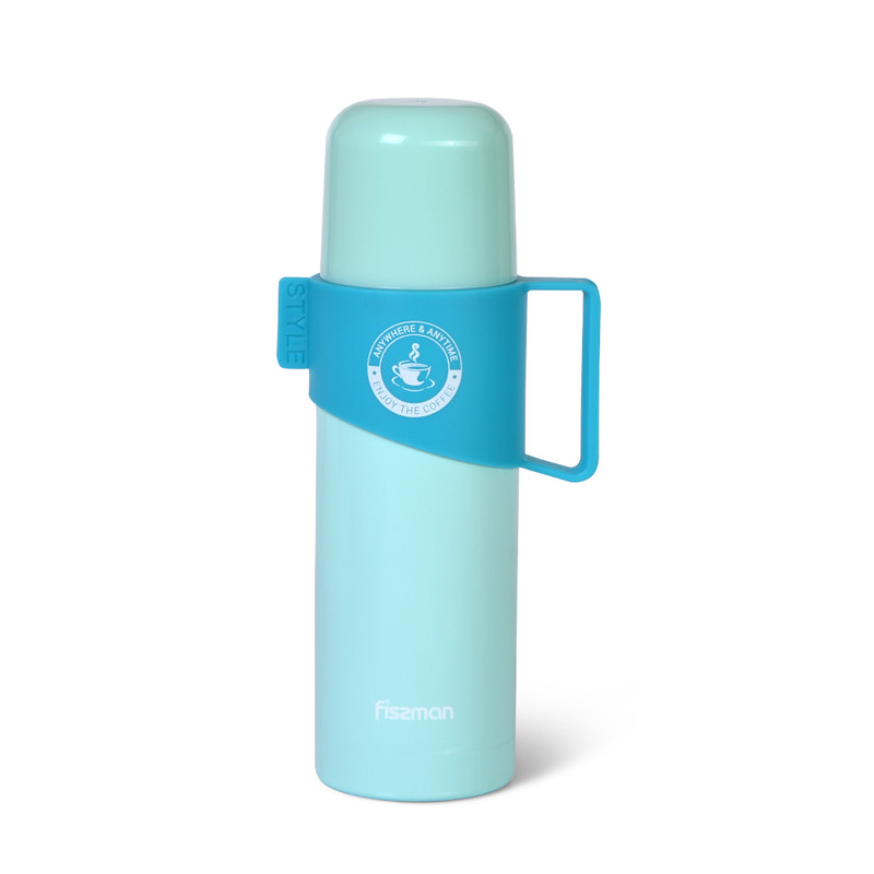 Fissman Double Wall Vacuum Bottle 350ml. Aquamarine (Stainless Steel)