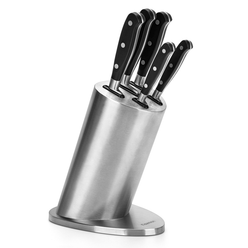 Fissman 6 Pc Knife Set With Stainless Steel Block (3cr14 Steel)