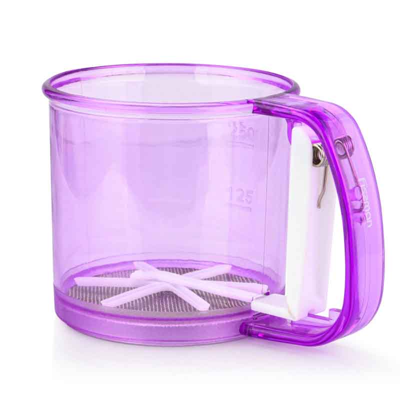 Fissman Flour Mug Sifter With Stainless Steel Spring Purple 10x16cm