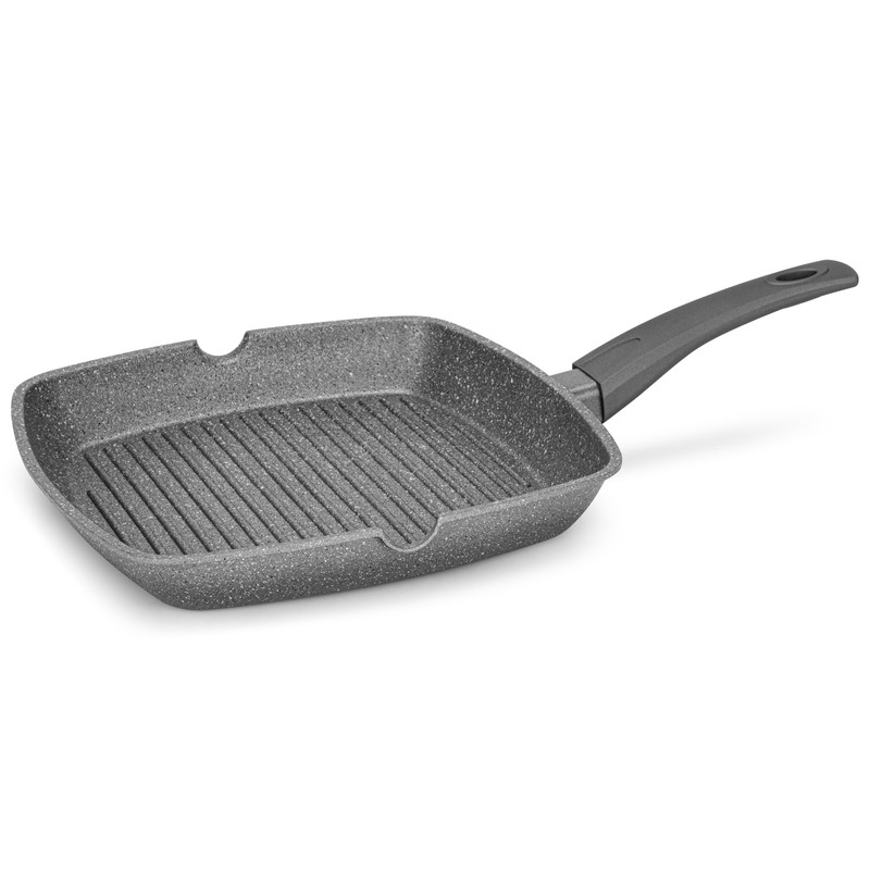 Fissman Square Grill Pan Grey Stone 28x4.3cm (Aluminum With Non-Stick Coating)