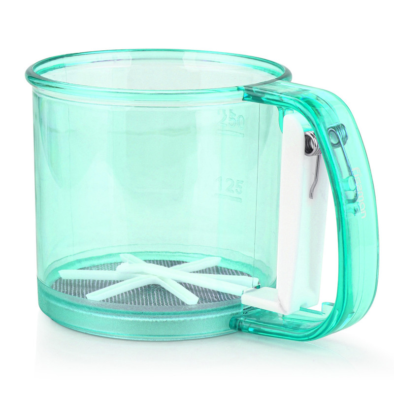 Fissman Flour Mug Sifter With Stainless Steel Spring Mint Green 10x16cm