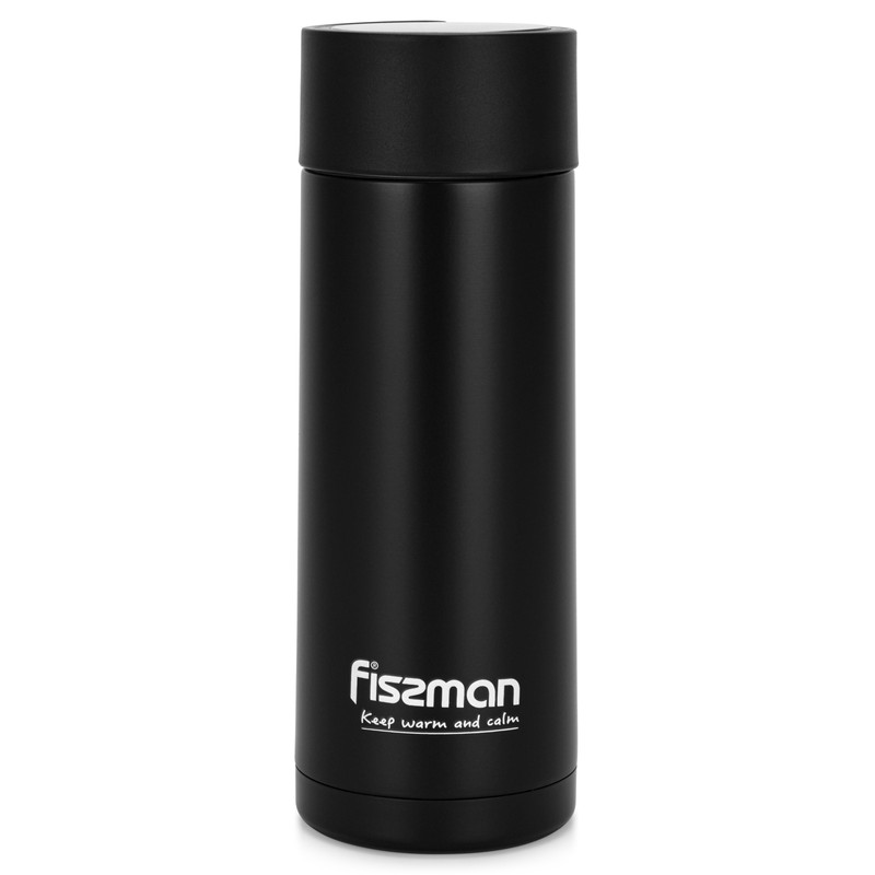 Fissman Double Wall Vacuum Flask 390ml Black (Stainless Steel)