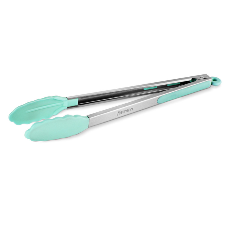 Fissman Tongs With Silicone and Stainless Steel Handle Green 36cm
