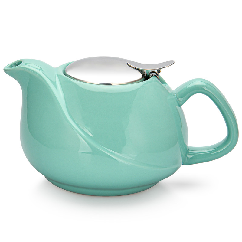 Fissman Teapot 750ml With A Metal Strainer Aquamarine (Ceramic)