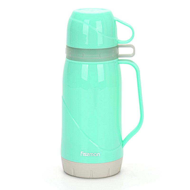Fissman Vacuum Flask 600ml Aquamarine (Plastic Case With Glass Liner)