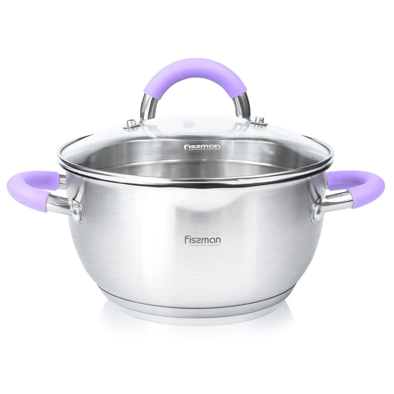 Fissman Casserole 24x12.5cm/4.7LTR With Glass Lid Annette (Stainless Steel)